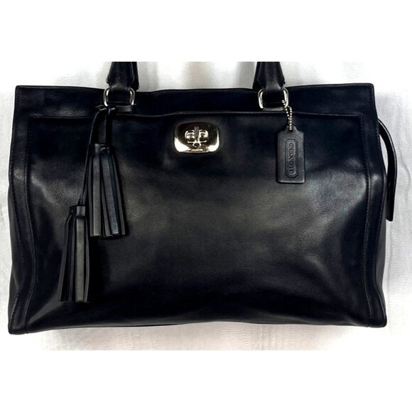 Coach Black Leather Lg Legacy Chelsea Carryall Satchel W Tassels & Hangtag 25365 - Picture 3 of 14